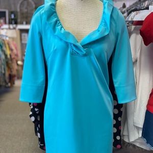 Gretchen Scott Blue Ruffle Dress